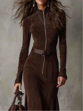 ROWENA - VINTAGE BELTED MIDI DRESS